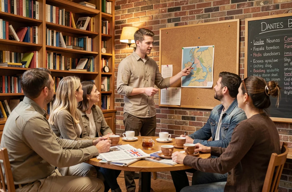 Professeur britannique animant un cours d'immersion anglophone au British American Institute de Nantes